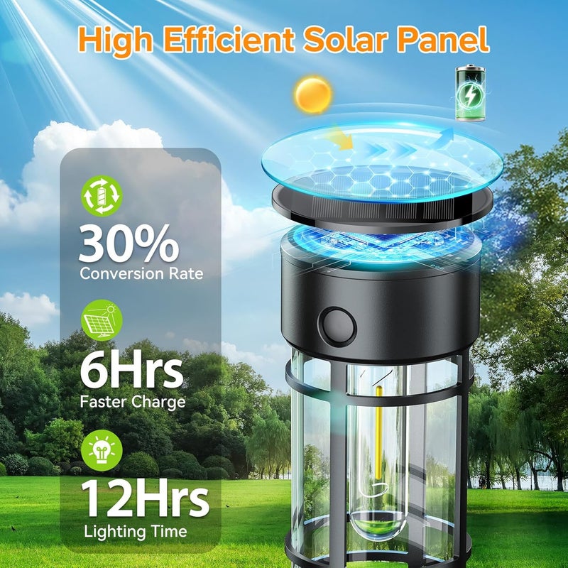 LET MY Solar Pathway Lights Outdoor, 2 Pack Solar Lights Outdoor Waterproof IP65, Bright Solar Garden Lights Outdoor, Auto On/Off Outdoor Solar Lights for Yard Walkway Driveway Landscape Garden Decor - Image 5